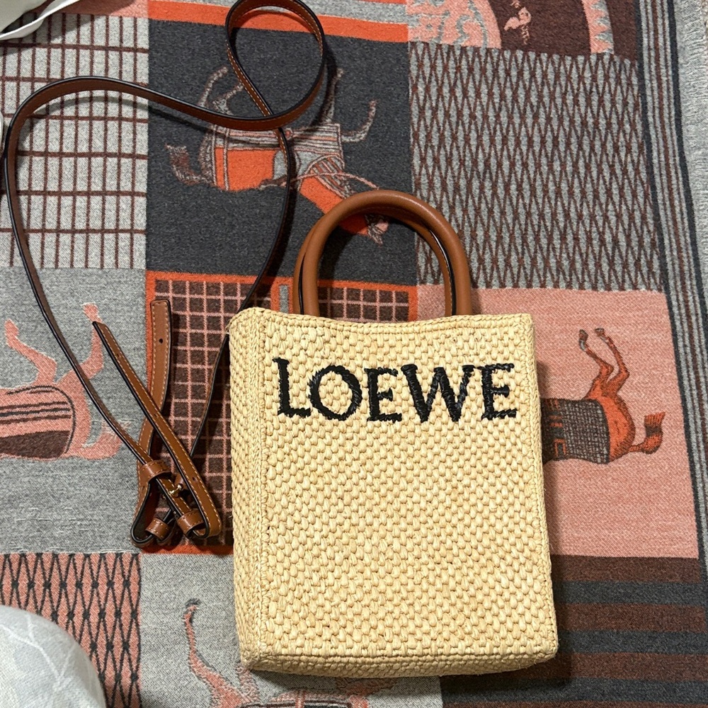 Loewe Cream and Brown Tote Bag